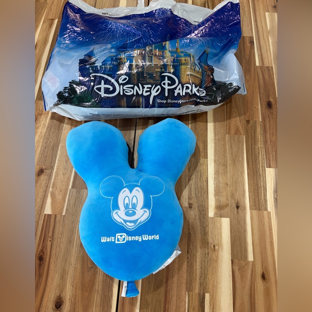 Walt Disney World  2025 Blue Mickey Balloon Pillow Plush 16” Parks Exclusive